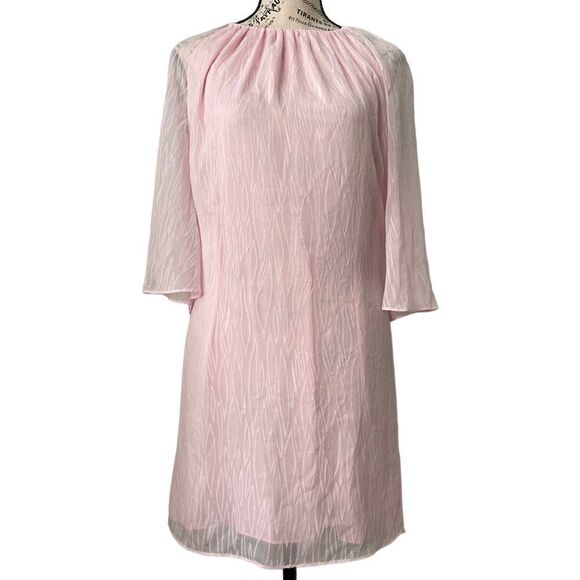 House of Harlow 1960 x Revolve Pink Sheer Tie Waist Mini Dress in Size Medium - Picture 2 of 8